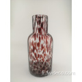 Verre de fleur tachetée léopard Vase en verre à la main